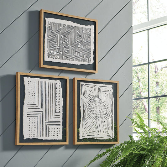 Wonderstow Black/Beige Wall Art, Set of 3