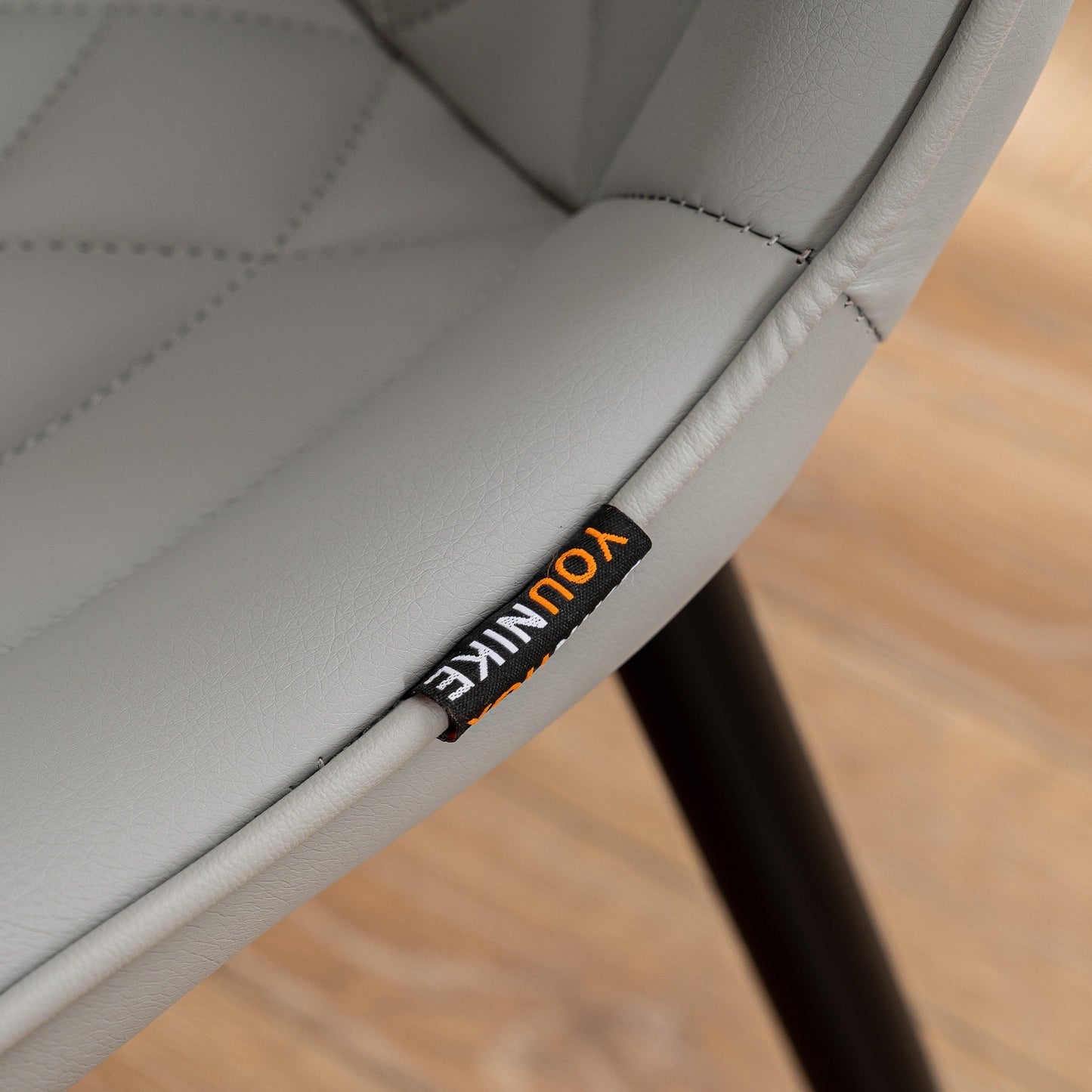 Modern Upholstered Leather Armless Dining Chairs Set of 2