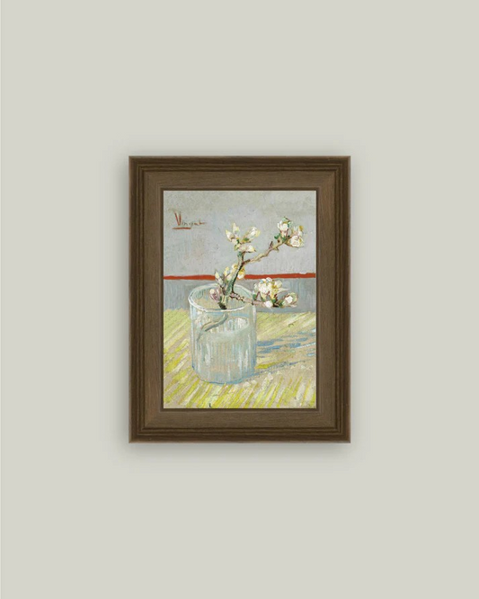 Sprig of Flowering Almond Portrait - glass