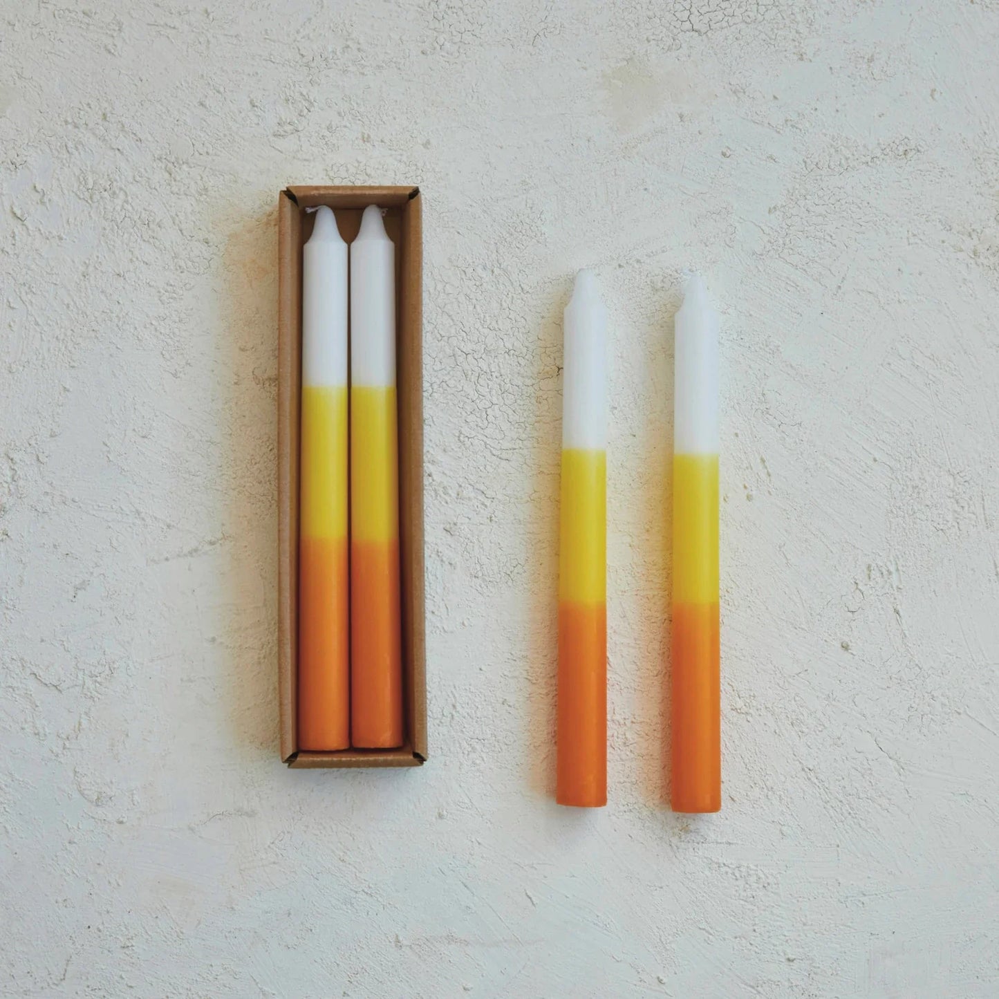 Candy Corn Taper Candle - cotton