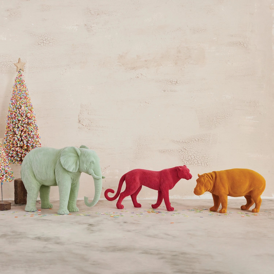 Flocked Orange Hippo