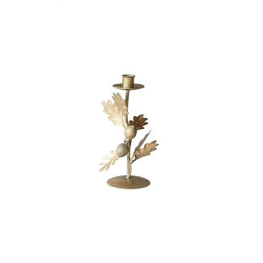 Oak & Acorns Candle Stick Holder - oak wood