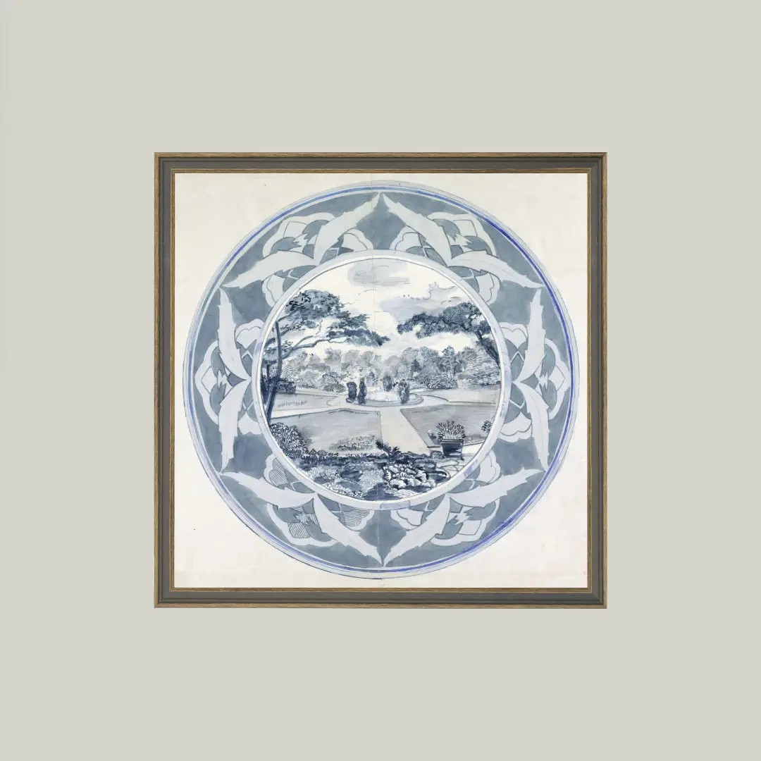 Garden View Design Framed Print - glass