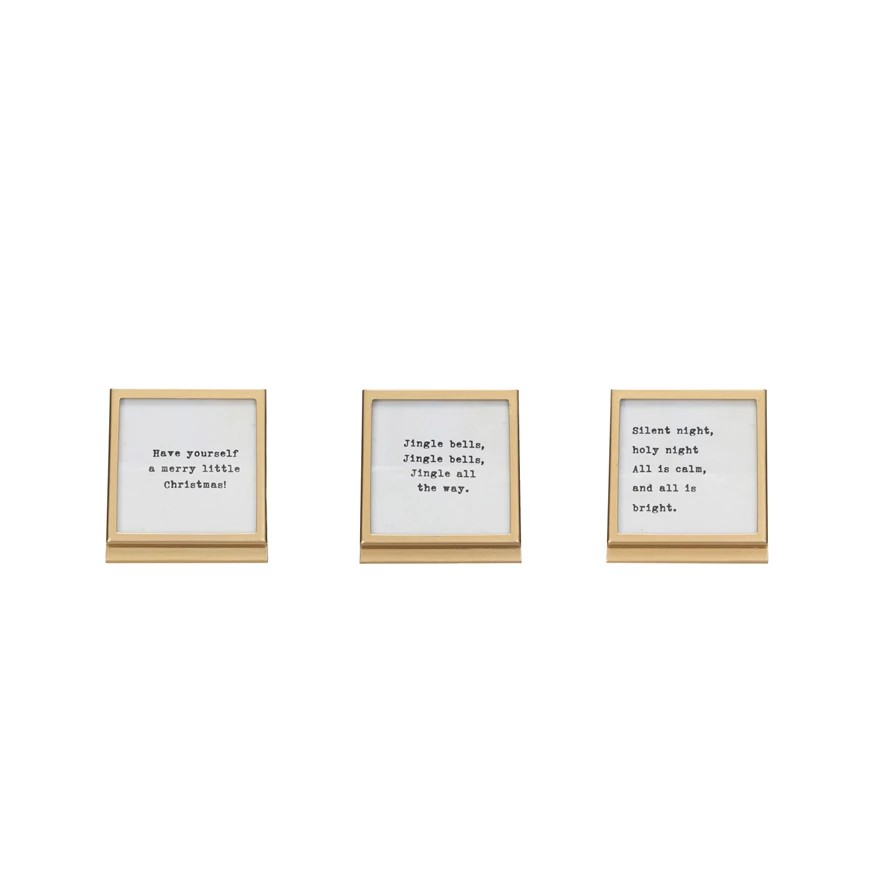 3 Square Holiday Easel Frame - metal