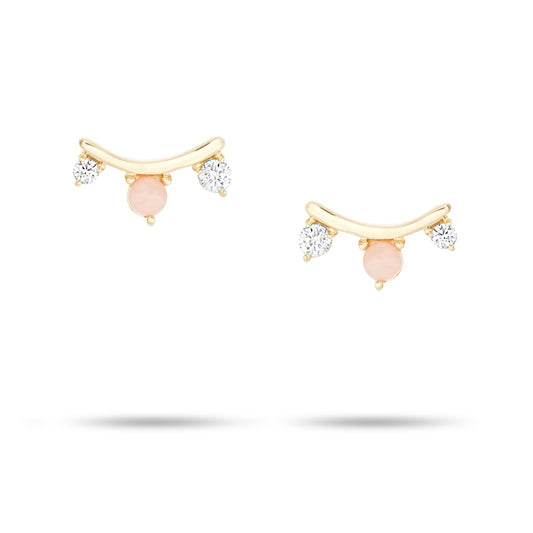 Adina Reyter Pink Opal Curve Posts