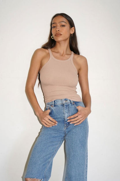 LNA Ribbed Skinny Racer Tank