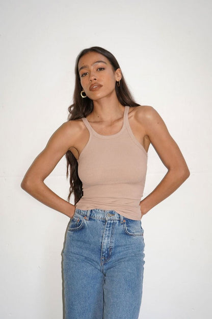 LNA Ribbed Skinny Racer Tank