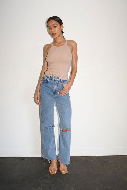 LNA Ribbed Skinny Racer Tank