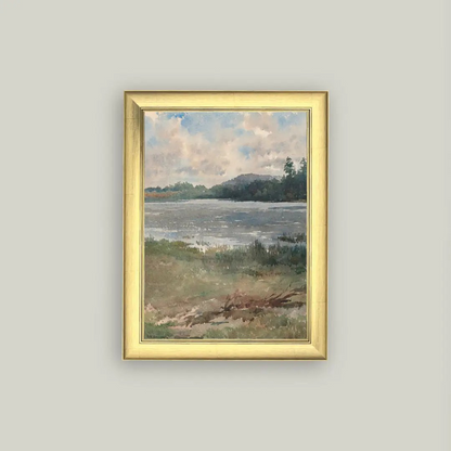 Lakeside Landscape Portrait - glass