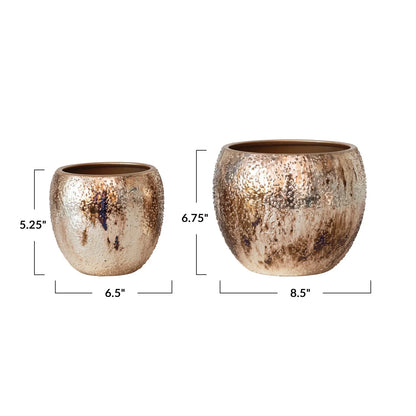 Textured Metal Planter