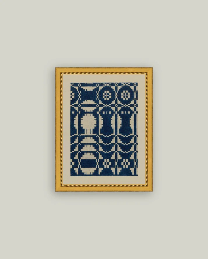Gold Framed Quilt Pattern - brass