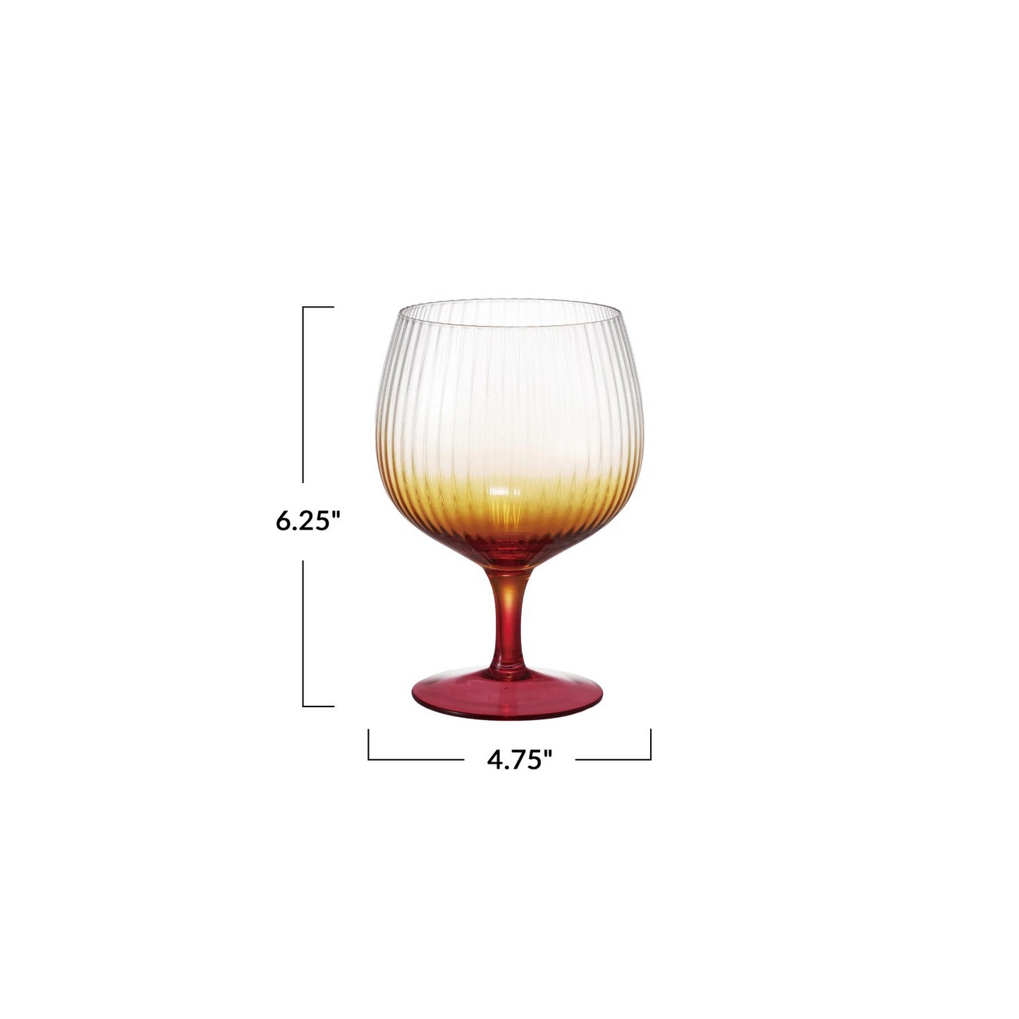 Orange Fluted Stemware - glass