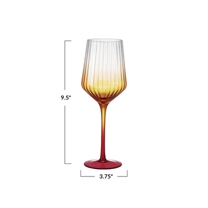 Orange Fluted Stemware - glass