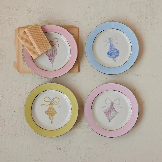Pastel Ornament Plates - stoneware
