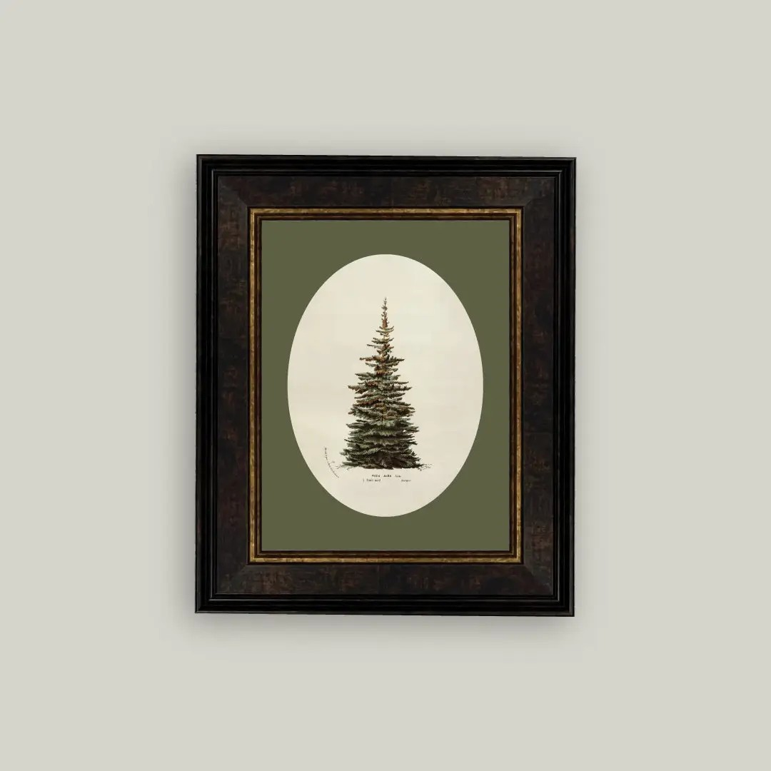 Framed Oval Christmas Tree - glass