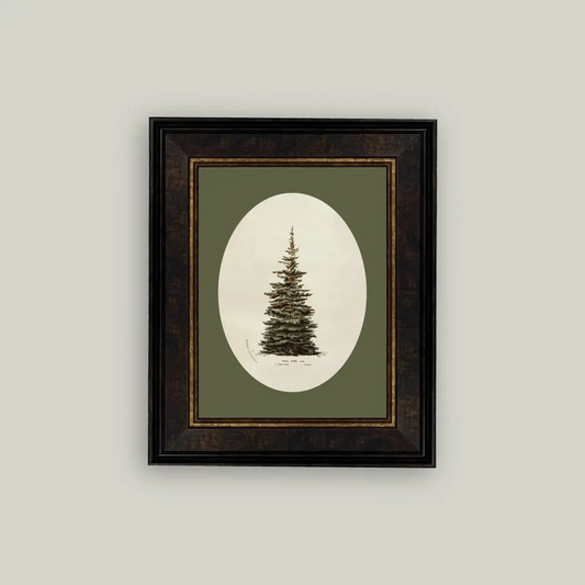 Framed Oval Christmas Tree - glass
