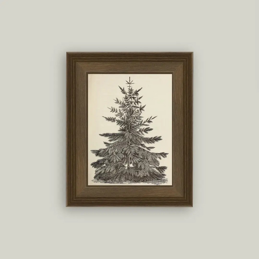 Vintage Pine Tree Framed Art - pine wood