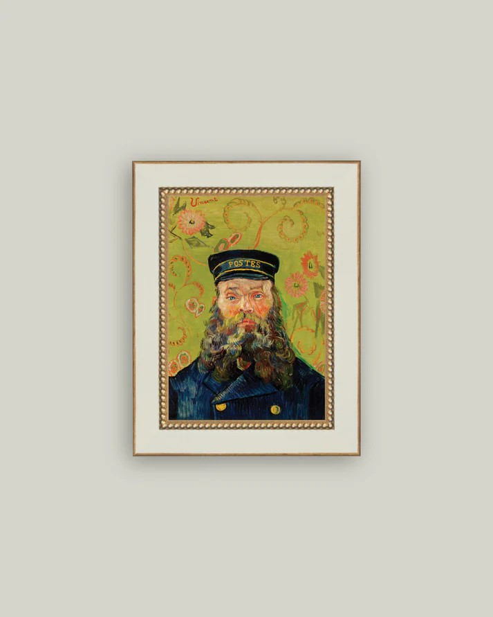 Green Postman Portait Framed Art - brass