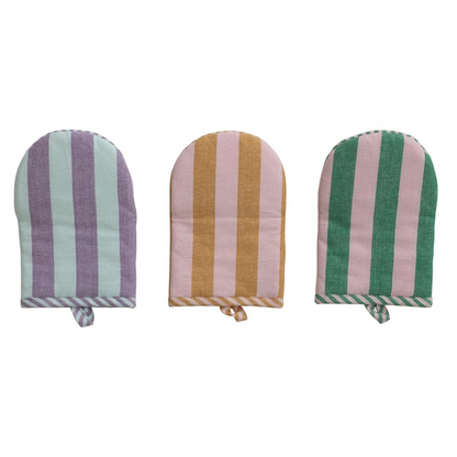 Striped Oven Mitt - cotton