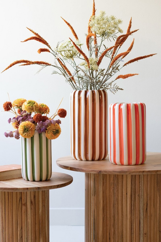 Striped Ceramic Vase